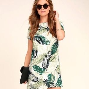 Lulus palm print shift dress